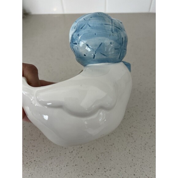 Fraser & Co Taiwan Goose Duck With Blue Bonnet Planter, Sugar Bowl, Salt Cellar - Picture 5 of 10